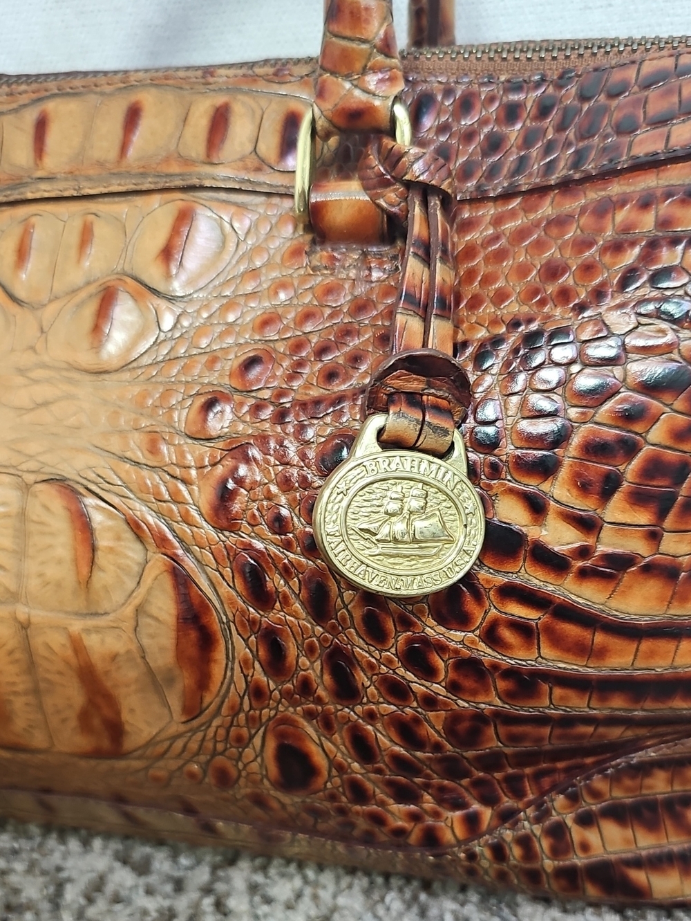 BRAHMIN CRANDAL CROC EMBOSSED SATCHEL BFPM-06-113 - Picture 2 of 11